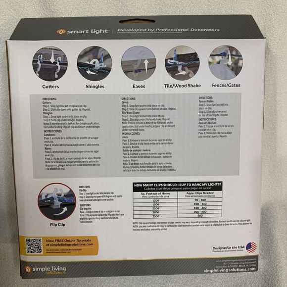 Max Pro "Anywhere" Flip Clips Lights 50 Count Simple Living Solution Heavy Duty - Picture 3 of 12